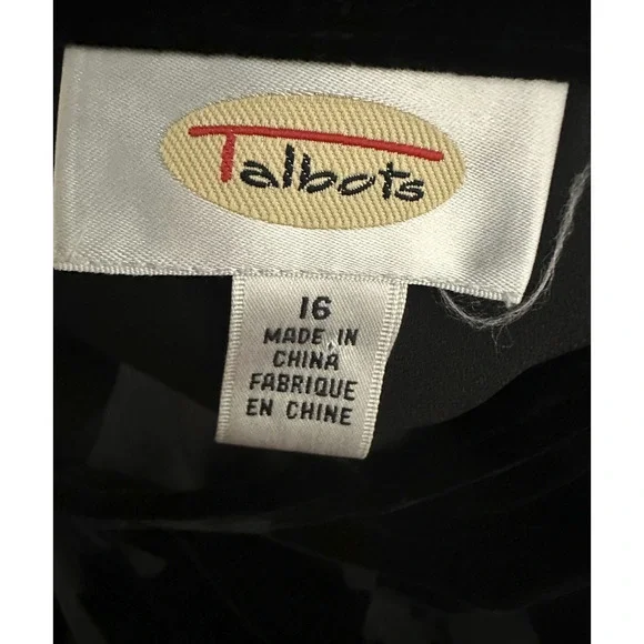 Talbots Black Burnout Velvet Skirt Silk Blend Size 16 Witchy Whimsigoth Fairy - Picture 5 of 11